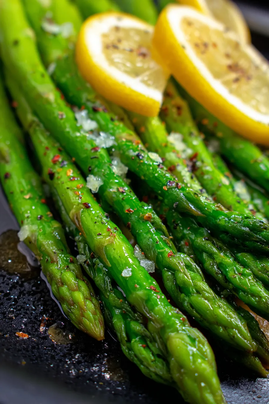 Quick and Easy Stovetop Asparagus-garnished-overhead