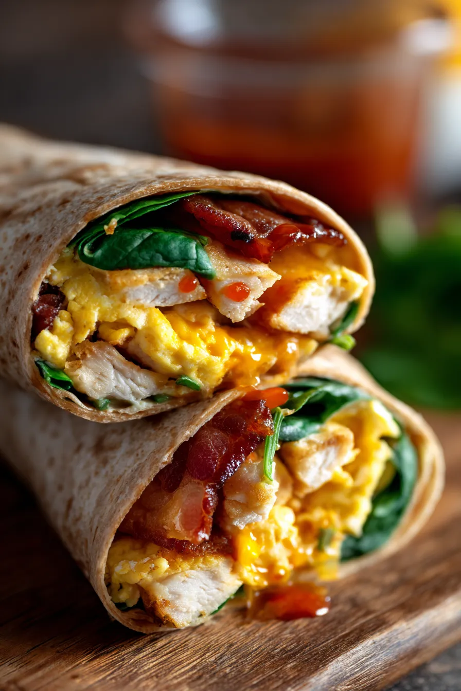 Quick Turkey Bacon Wrap | Healthy Breakfast-cut-open