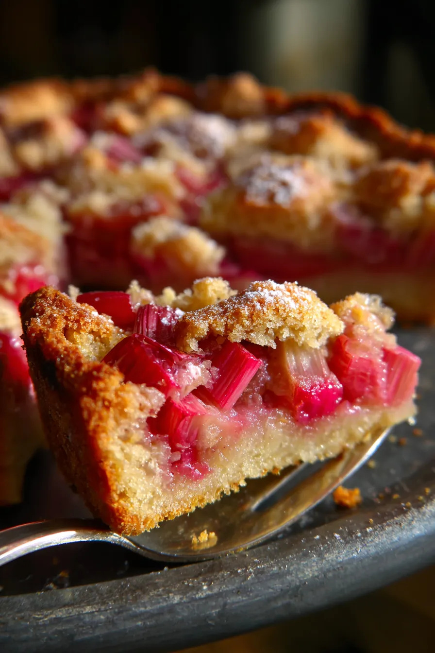rhubarb cake overhead