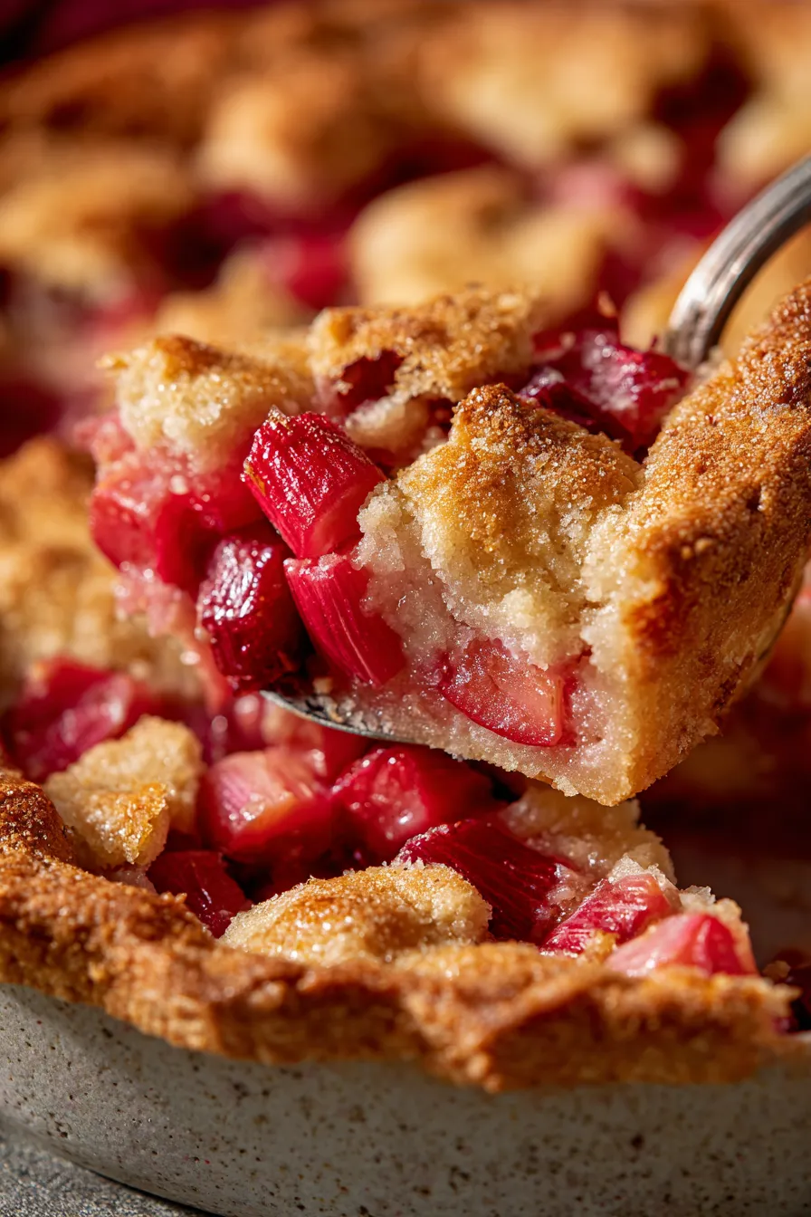 rhubarb cake with berries