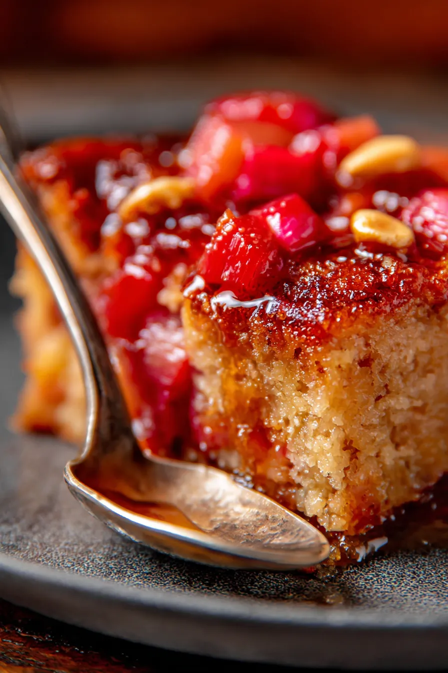 rhubarb dessert cozy serving