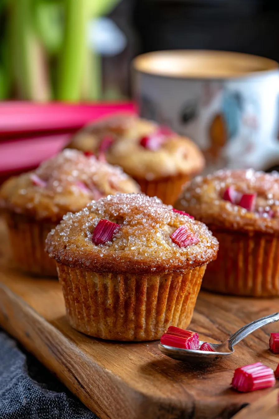 Rhubarb Muffins-ingredients-overhead