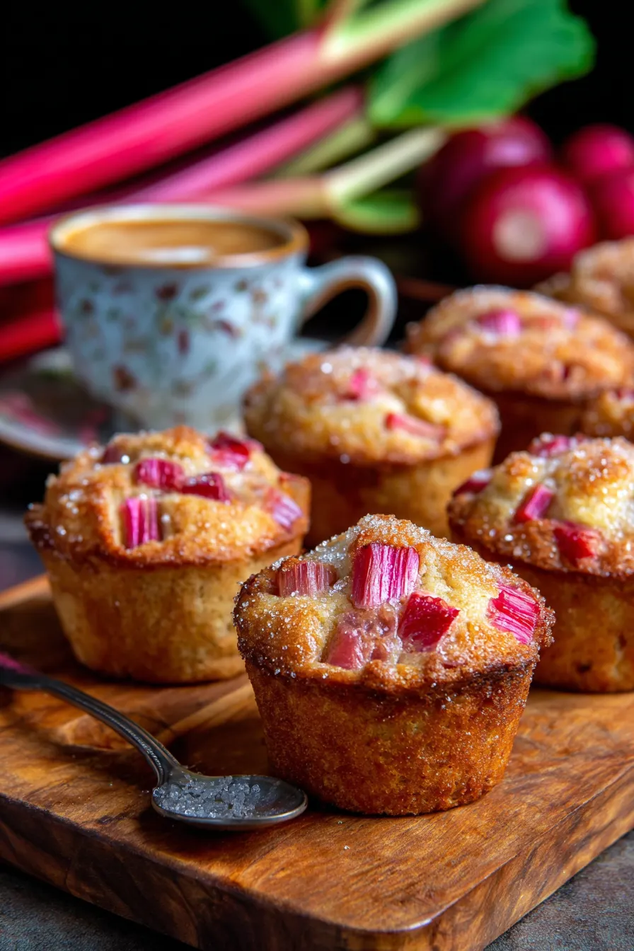 Rhubarb Muffins-sliced-interior-texture