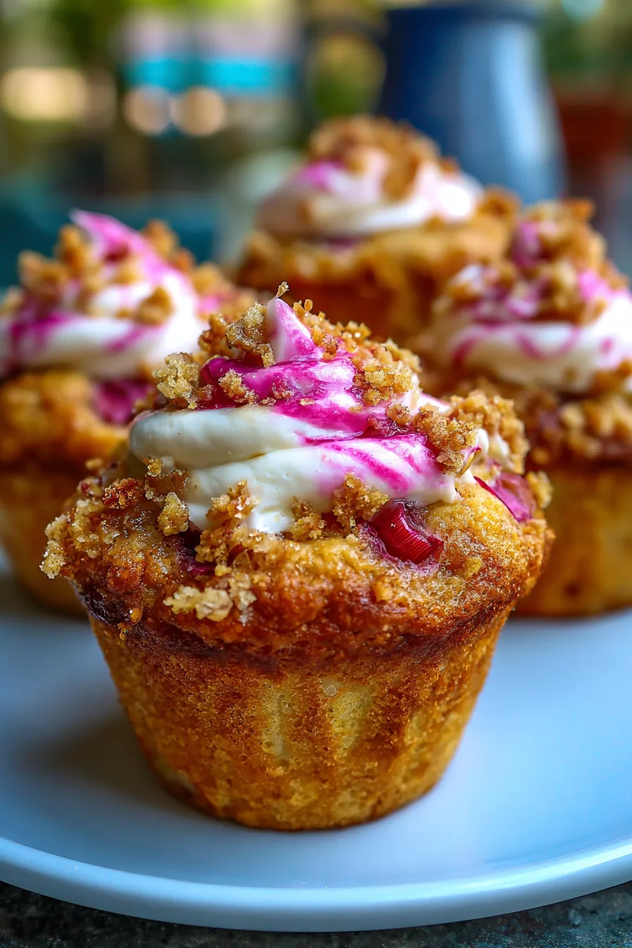 Rhubarb Muffins with Greek Yogurt-texture-crumb