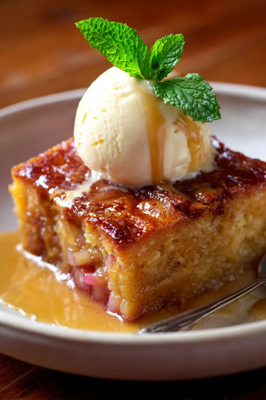 Rhubarb-Pudding-Cake-texture-closeup