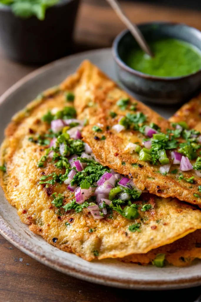 Easy Savory Chickpea Flour Chilla | Healthy Indian Breakfast