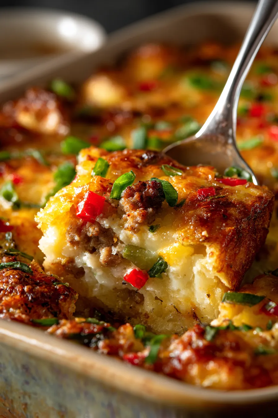 serving dish with potato casserole