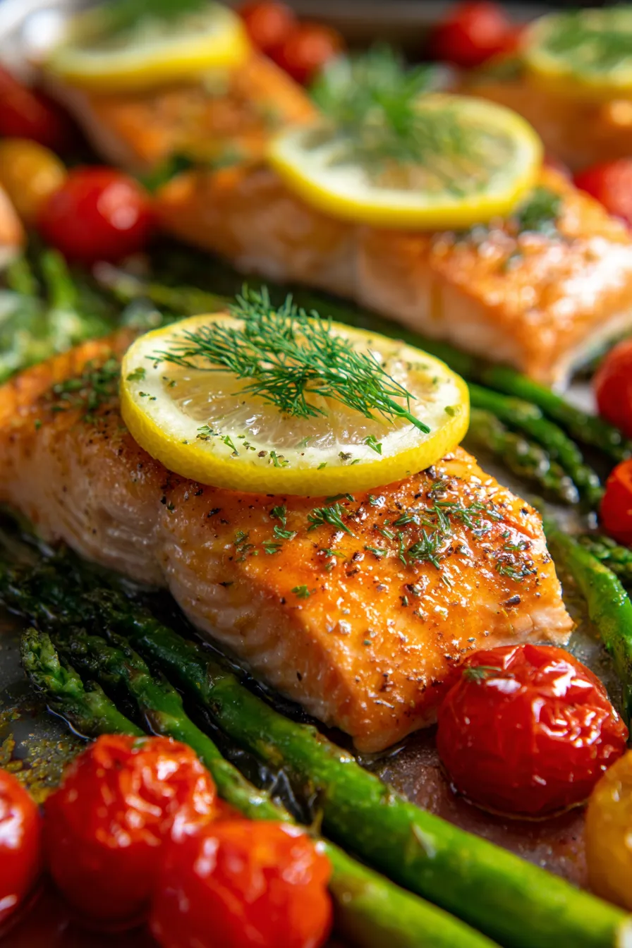 Sheet Pan Lemon Garlic Butter Salmon-served-platter