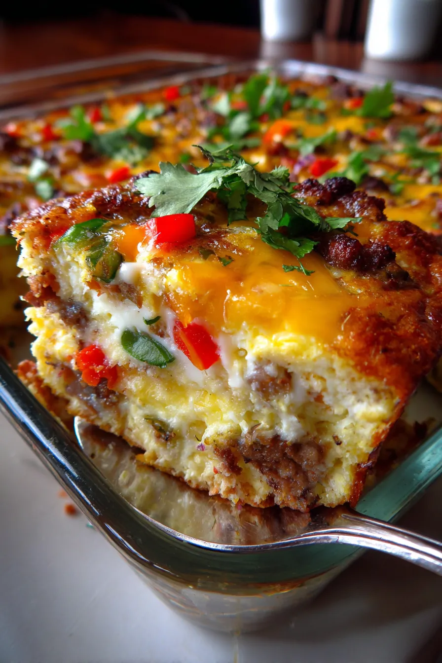 Southwest Egg Bake-garnished-served