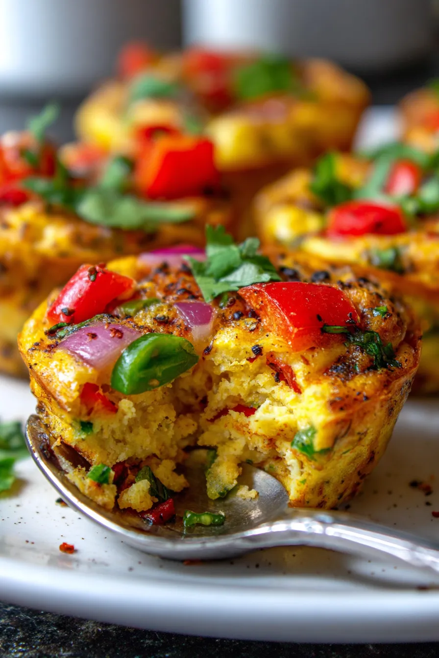 Spicy Masala Egg Muffins Indian Recipes | Breakfast Casserole-serving-plate