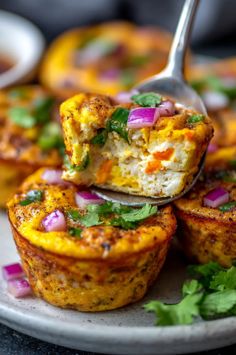 Spicy Masala Egg Muffins Indian Recipes | Breakfast Casserole-texture-closeup