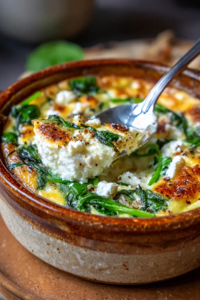 Spinach & Feta Egg White Bake: Healthy Breakfast Casserole