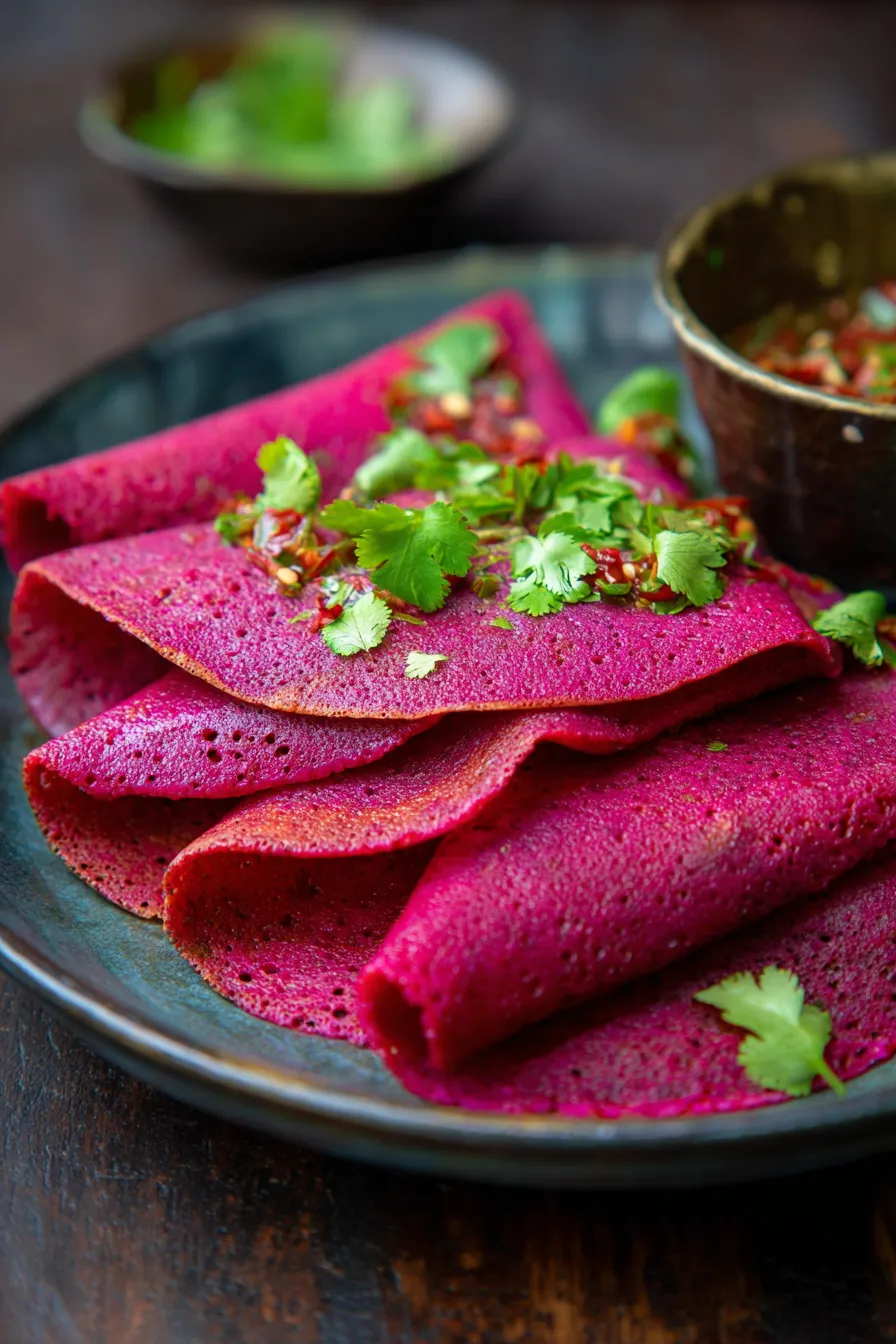 Spring Beetroot Dosa Indian Recipes | Breakfast Recipes Indian-serving-plate
