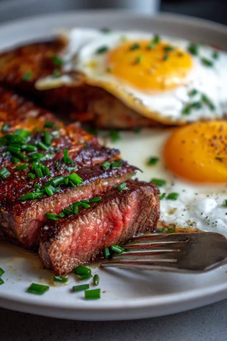 Steak & Egg Morning Plate-sizzle-cast iron