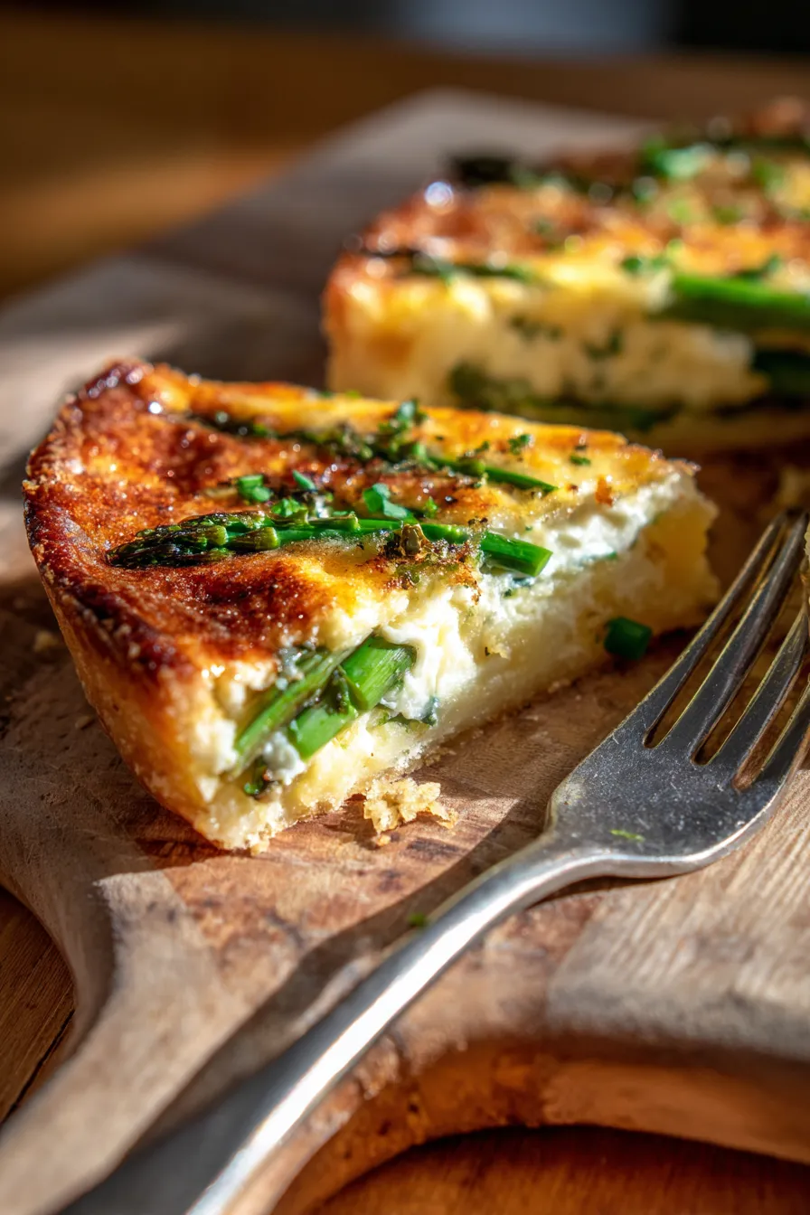 Sunday Asparagus & Gruyère Quiche-texture-close up