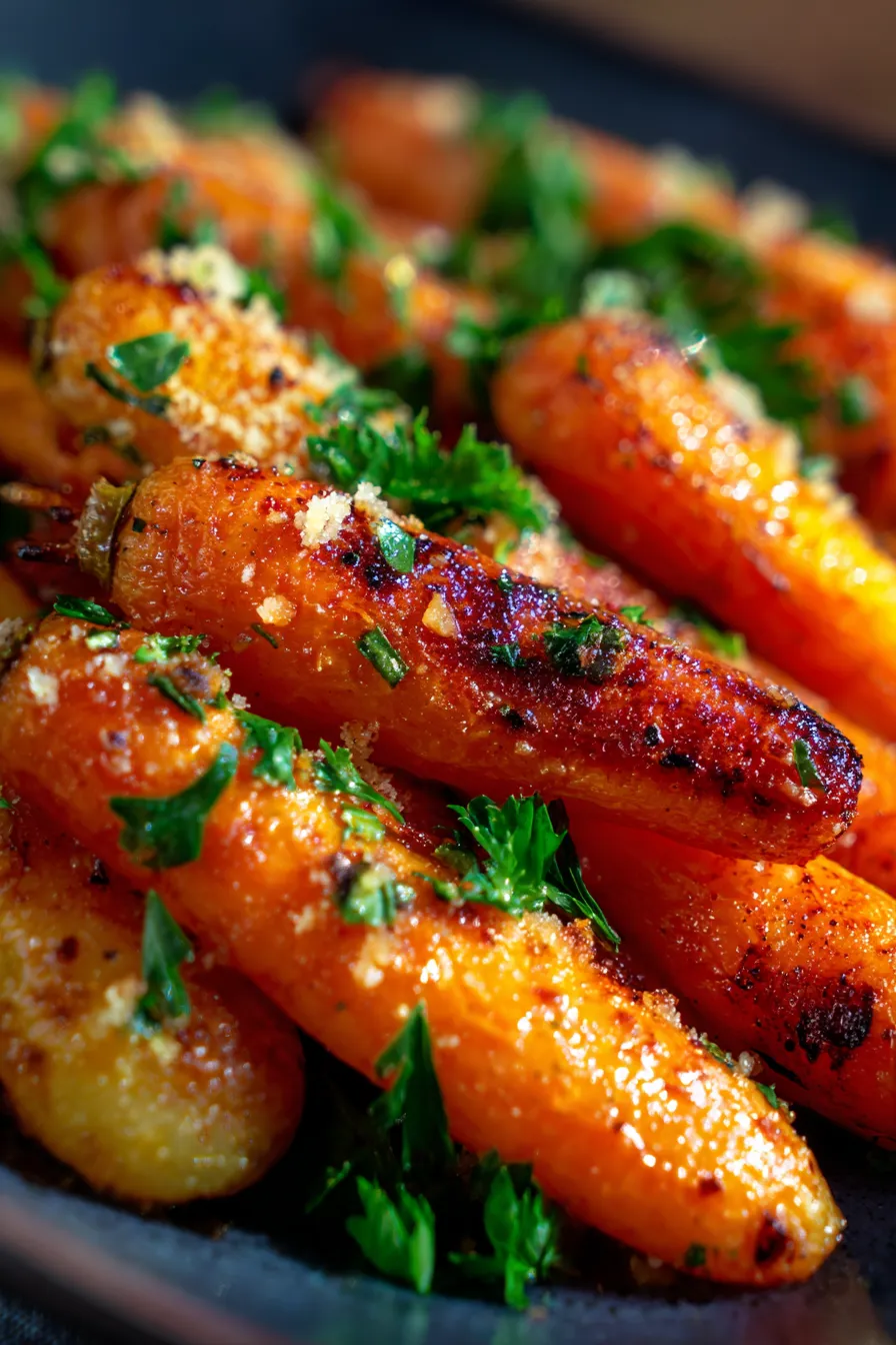Tasty Parmesan Carrots-on-baking-sheet-overhead