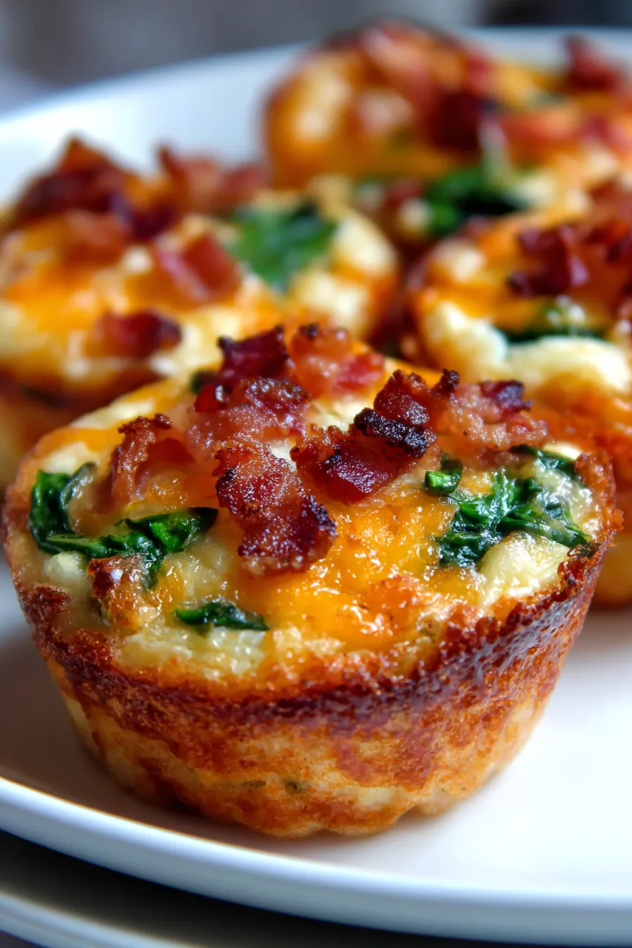 Turkey Bacon Egg Bites - on plate - soft lighting