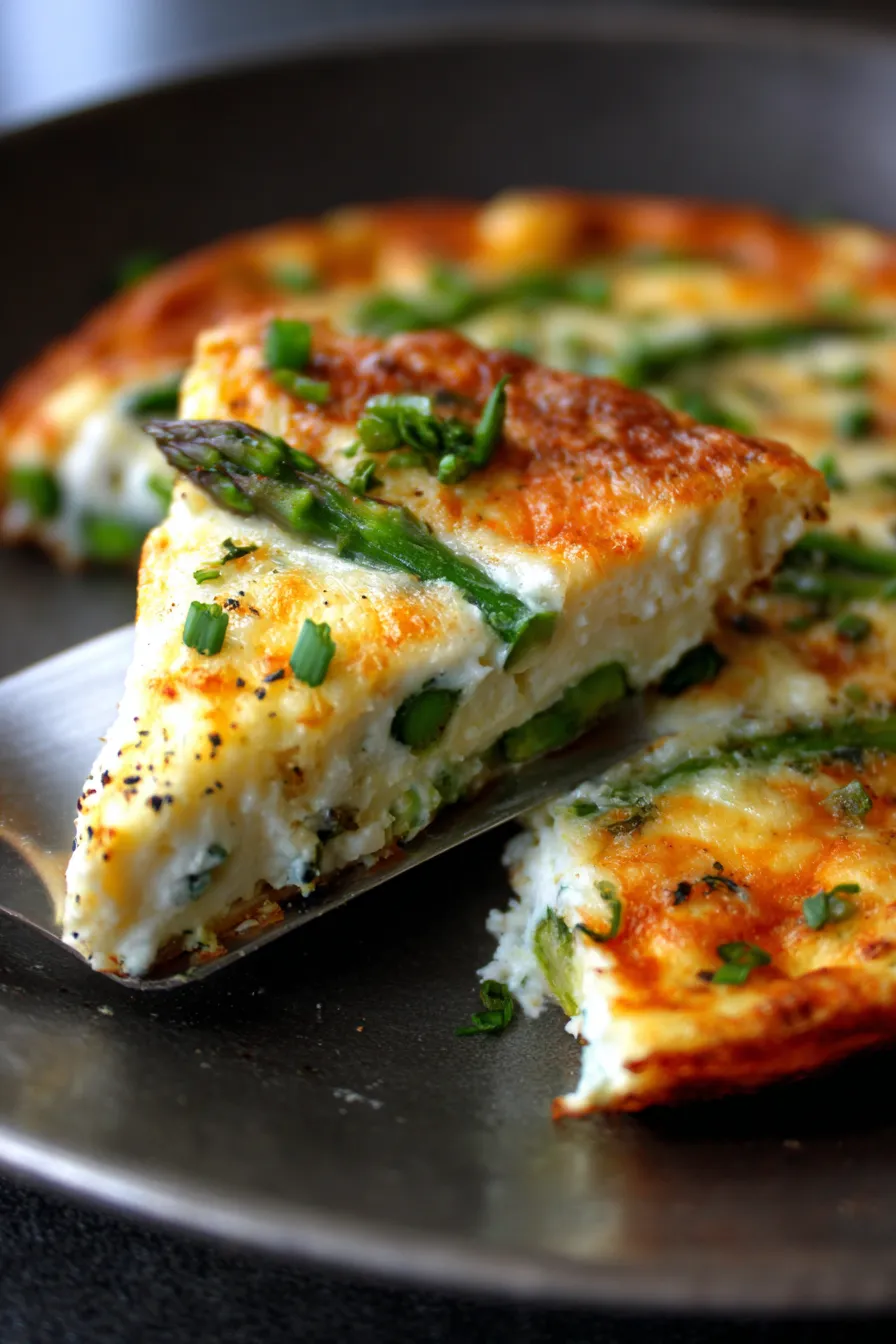 vibrant egg frittata with green asparagus