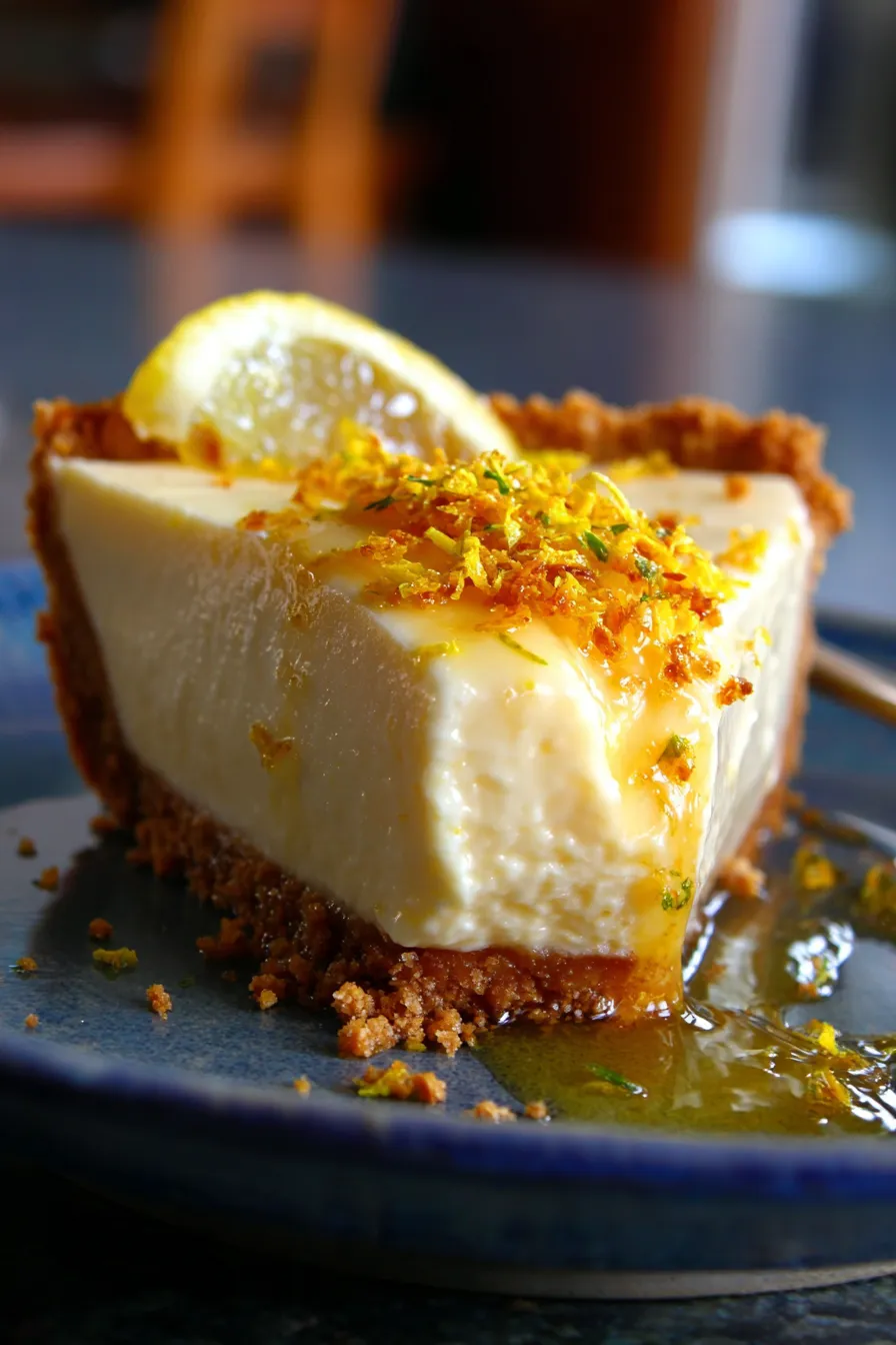 Zesty lemon pie overhead