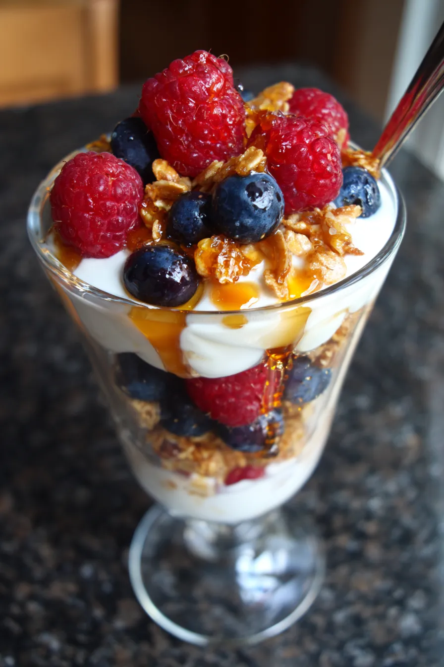 5-Minute Greek Yogurt Parfait | High Protein Breakfast-breakfast bowl-vibrant colors