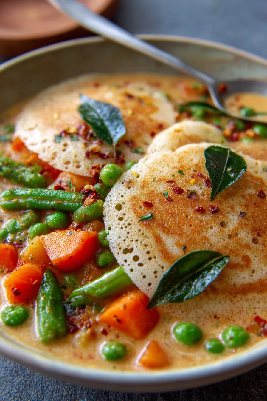 Appam and Vegetable Stew - serving dish - comfort food