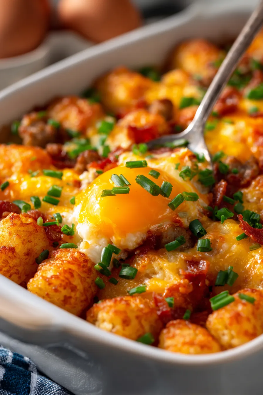 Breakfast casserole-family-serving-shot