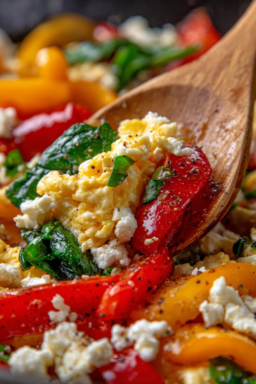 Breakfast Scramble-golden eggs-texture