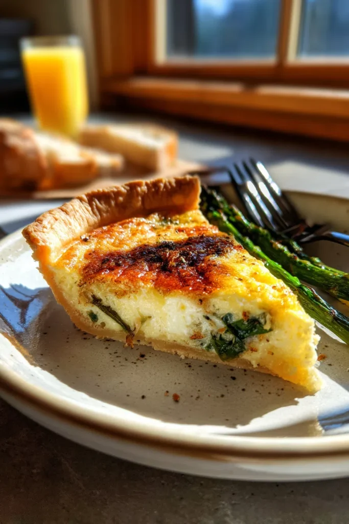 Brunch Asparagus & Gruyère Quiche | Healthy Breakfast