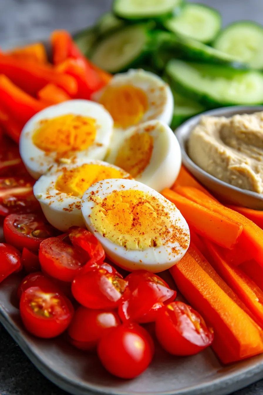 Clean Eating Hard Boiled Egg Kits | Healthy Breakfast-assembled-closeup