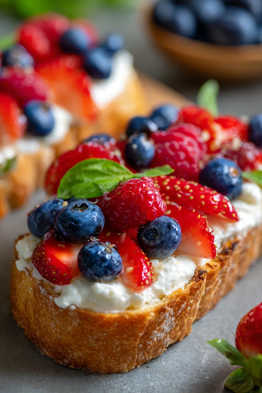 Cottage Cheese & Berry Toast | High Protein Breakfast-rustic-wood