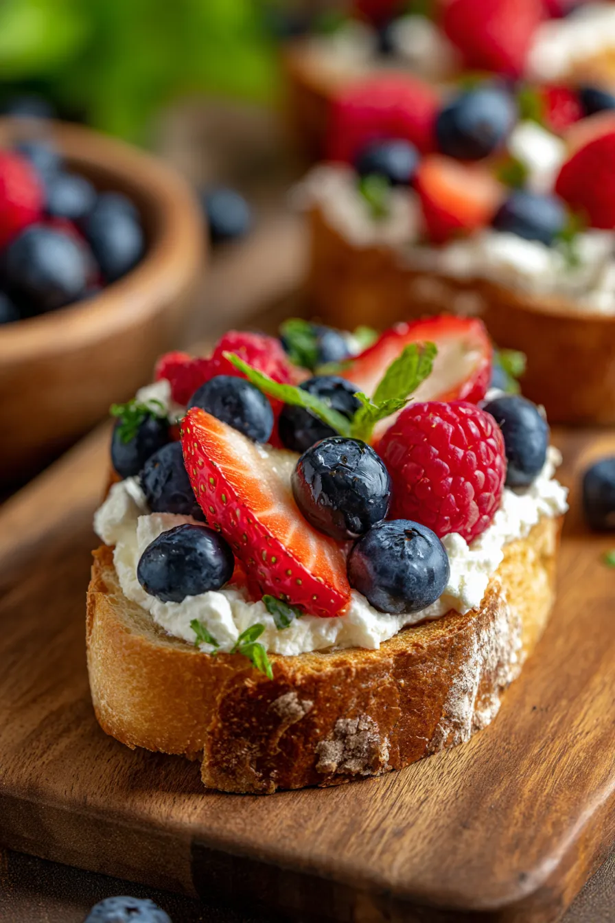 Cottage Cheese & Berry Toast | High Protein Breakfast-texture-closeup