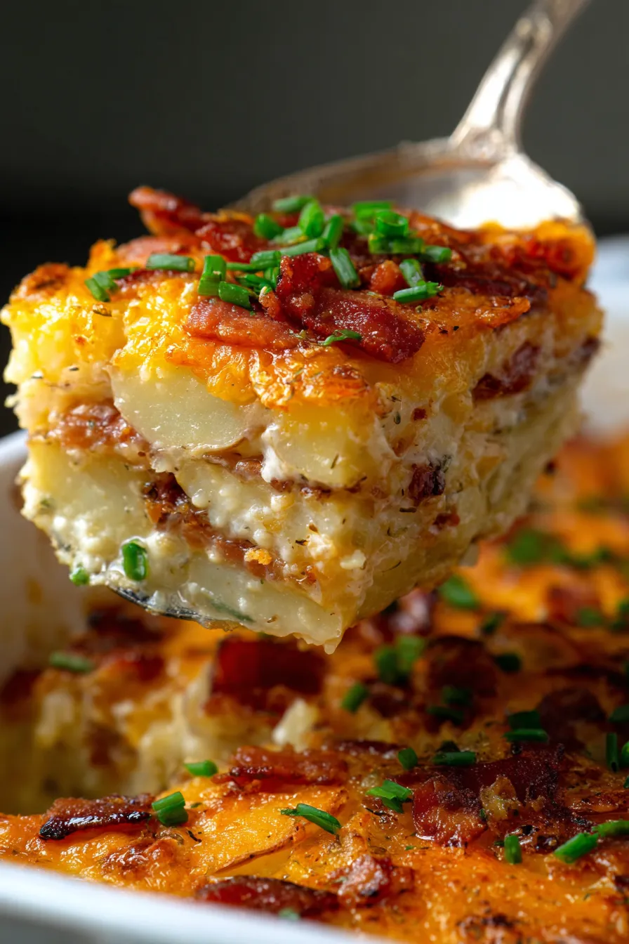 creamy potato bake closeup