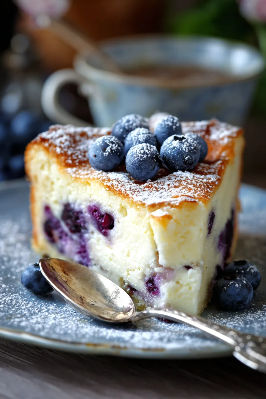 Delicious Blueberry Cream Cheese Bake | Breakfast Recipes Indian-texture-slice-closeup