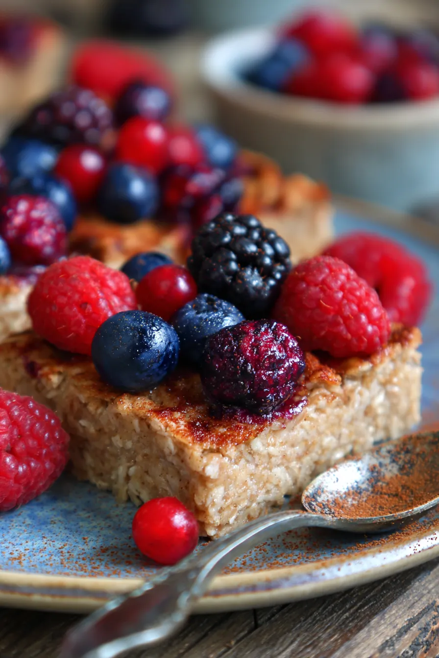 easy healthy breakfast baked oats portion