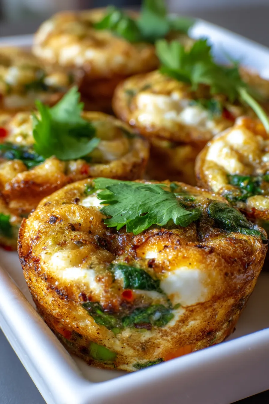 Egg white bites with fresh vegetables and Indian chutneys on plate