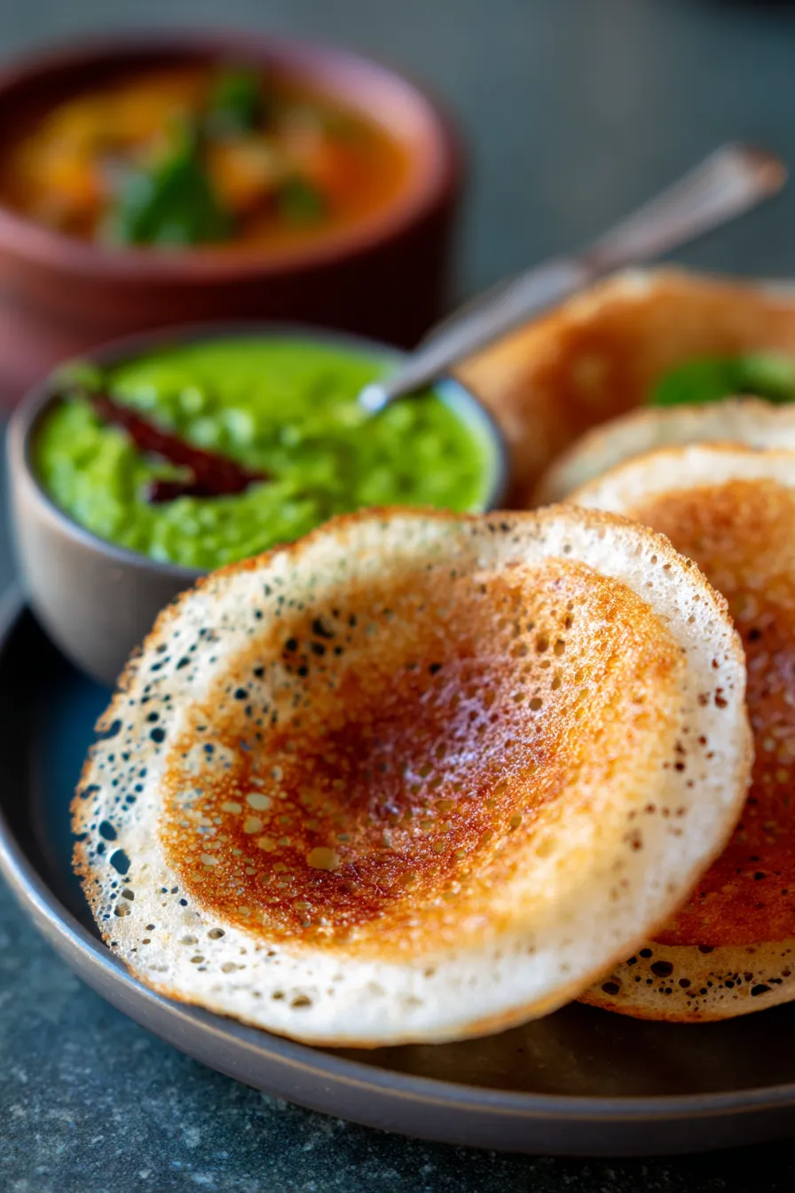 Fast Appam Indian Recipes | Healthy Breakfast - ingredients - flat lay