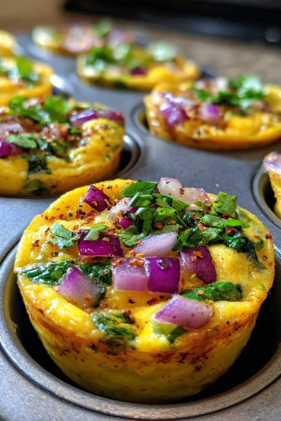 Fluffy egg bites - close up - savory breakfast