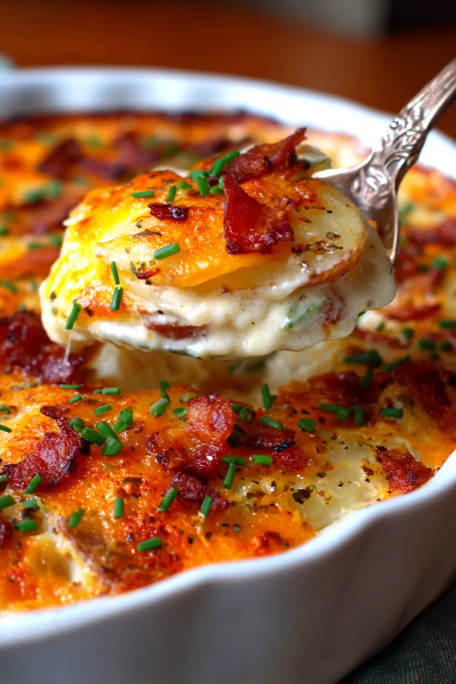 golden potato casserole texture
