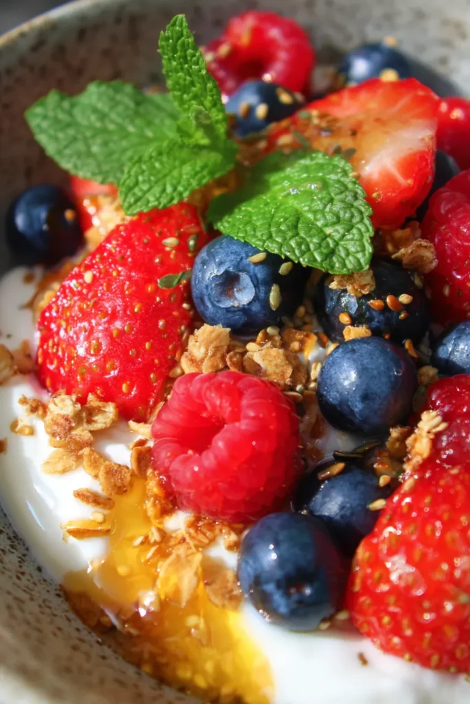 Healthy Berry Greek Yogurt Bowl | Quick, Easy Breakfast