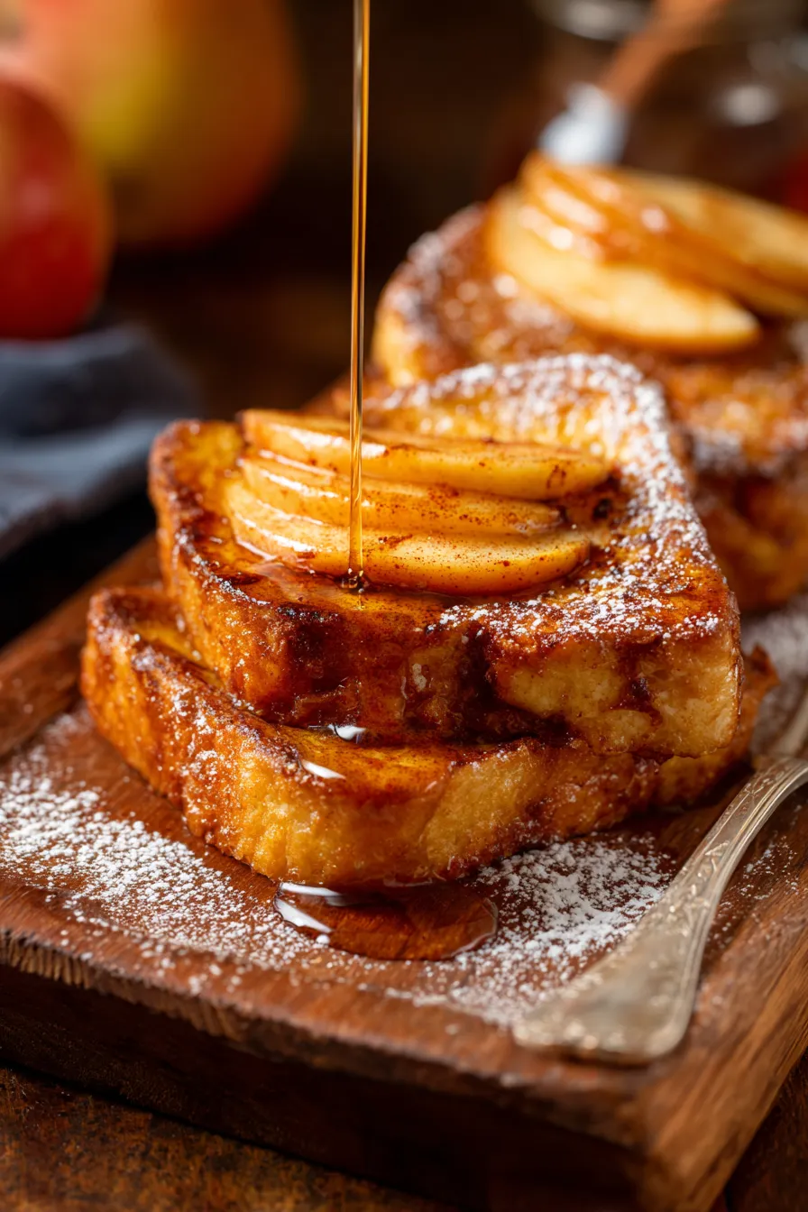 Healthy breakfast French Toast overhead shot