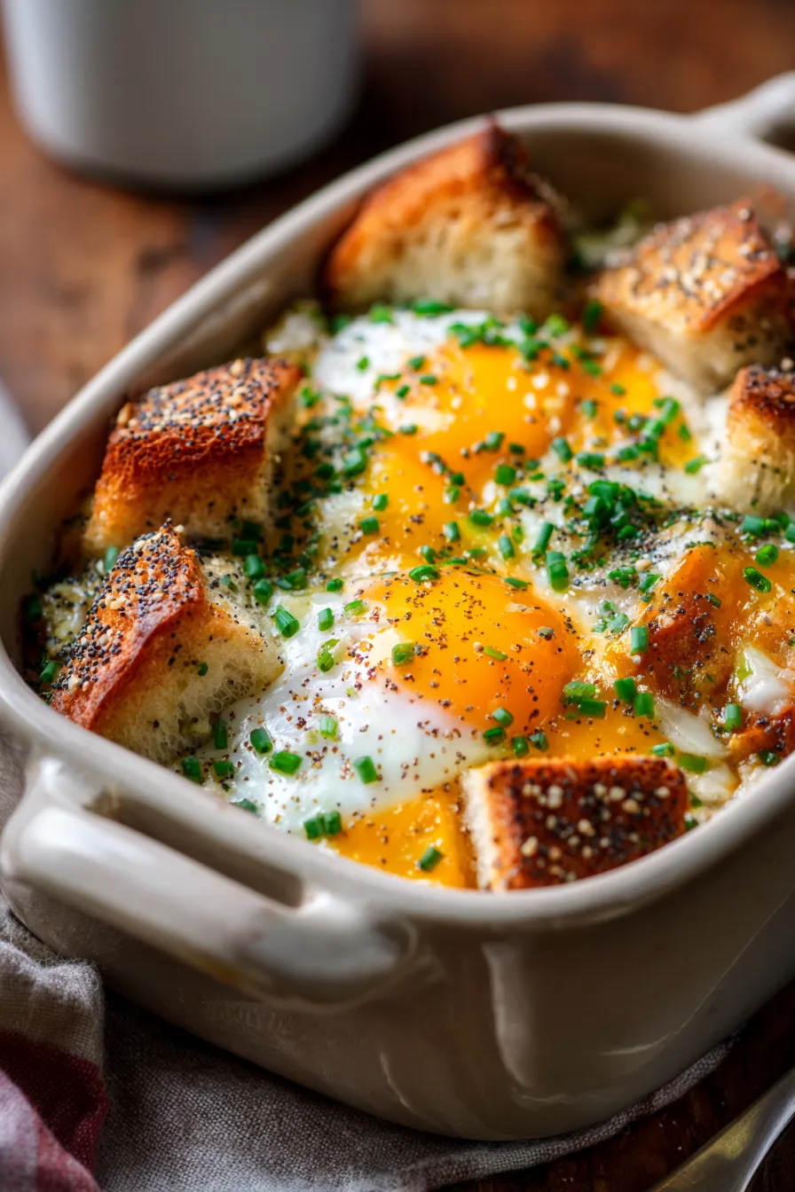 Healthy Everything Bagel Casserole fresh ingredients