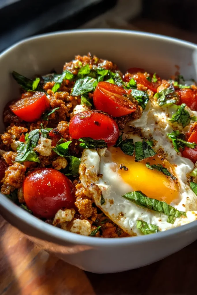Healthy Keema Scramble Indian Breakfast