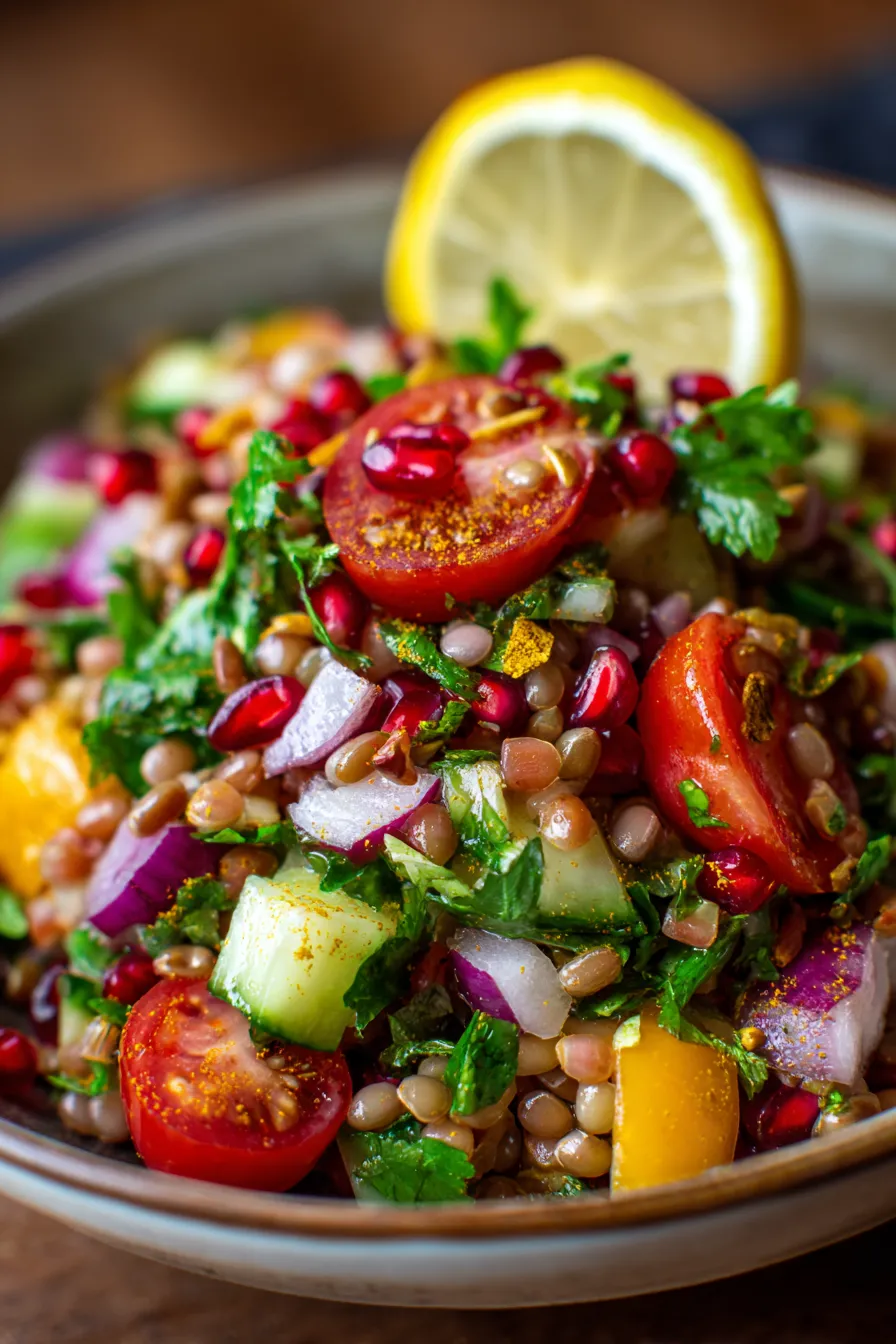 High Protein Moong Salad close up vibrant colors