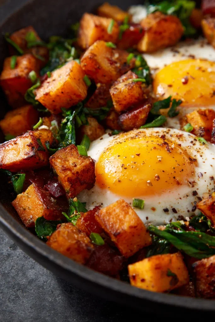 High Protein Sweet Potato Hash | Healthy Breakfast
