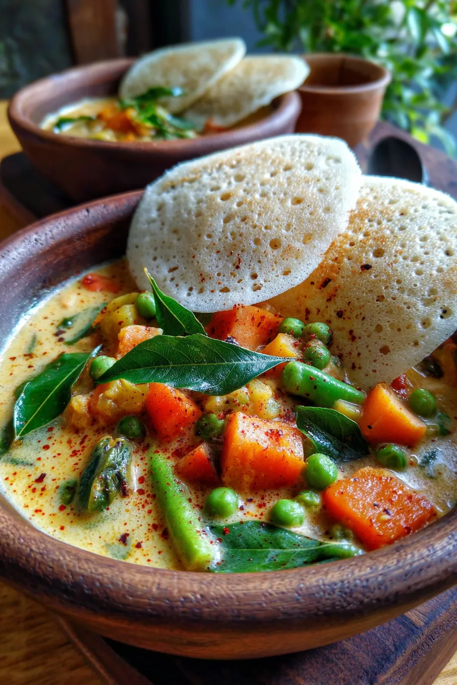 Indian Breakfast Appam with Coconut Stew - ingredients prep - fresh
