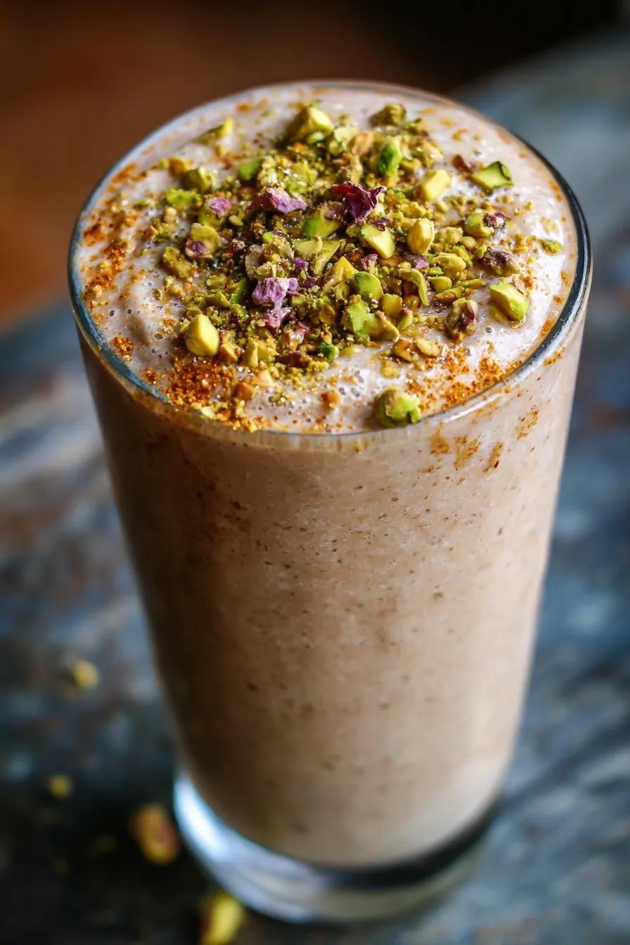 Indian breakfast drink - glass - refreshing - golden hue