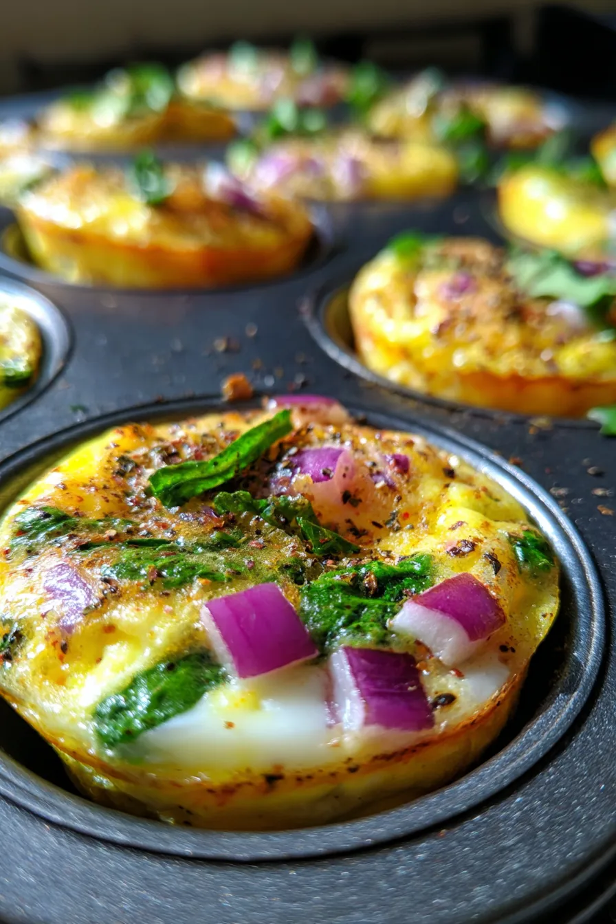 Indian breakfast prep - healthy egg muffins - golden brown
