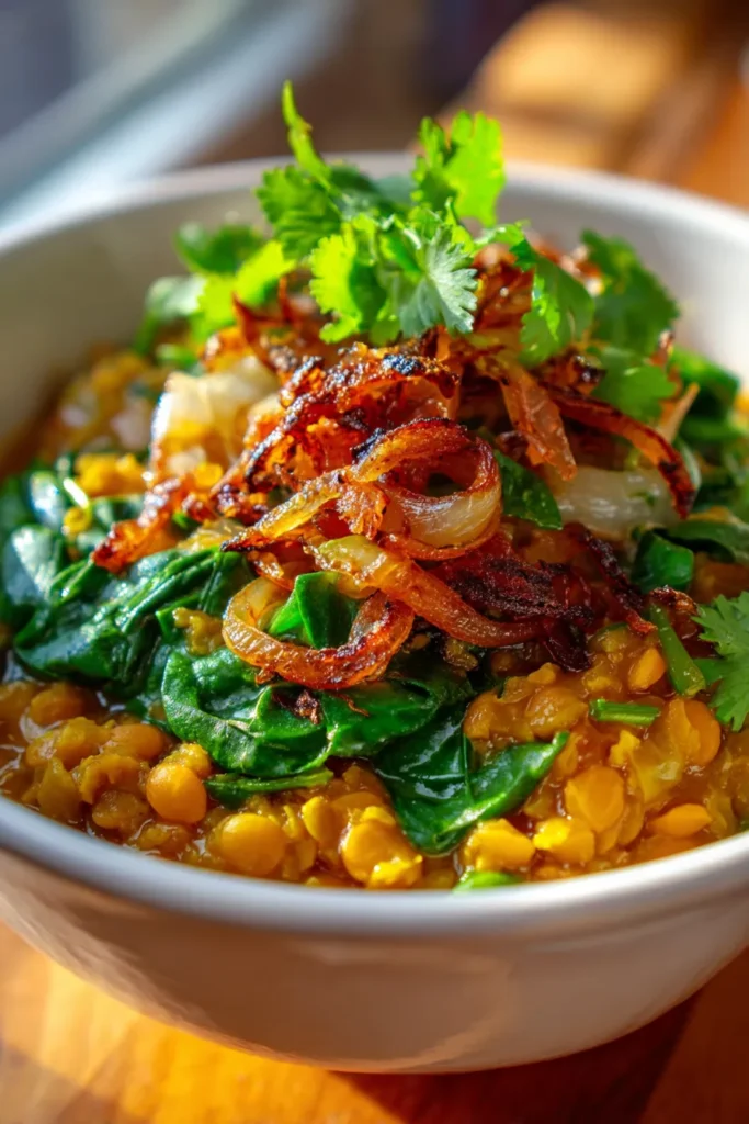 Wholesome Lentil & Spinach Breakfast Bowl | Indian Morning Delight
