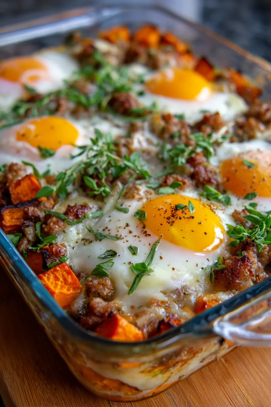 Make-Ahead Sweet Potato Bowls | Breakfast Casserole-served-cozy setting