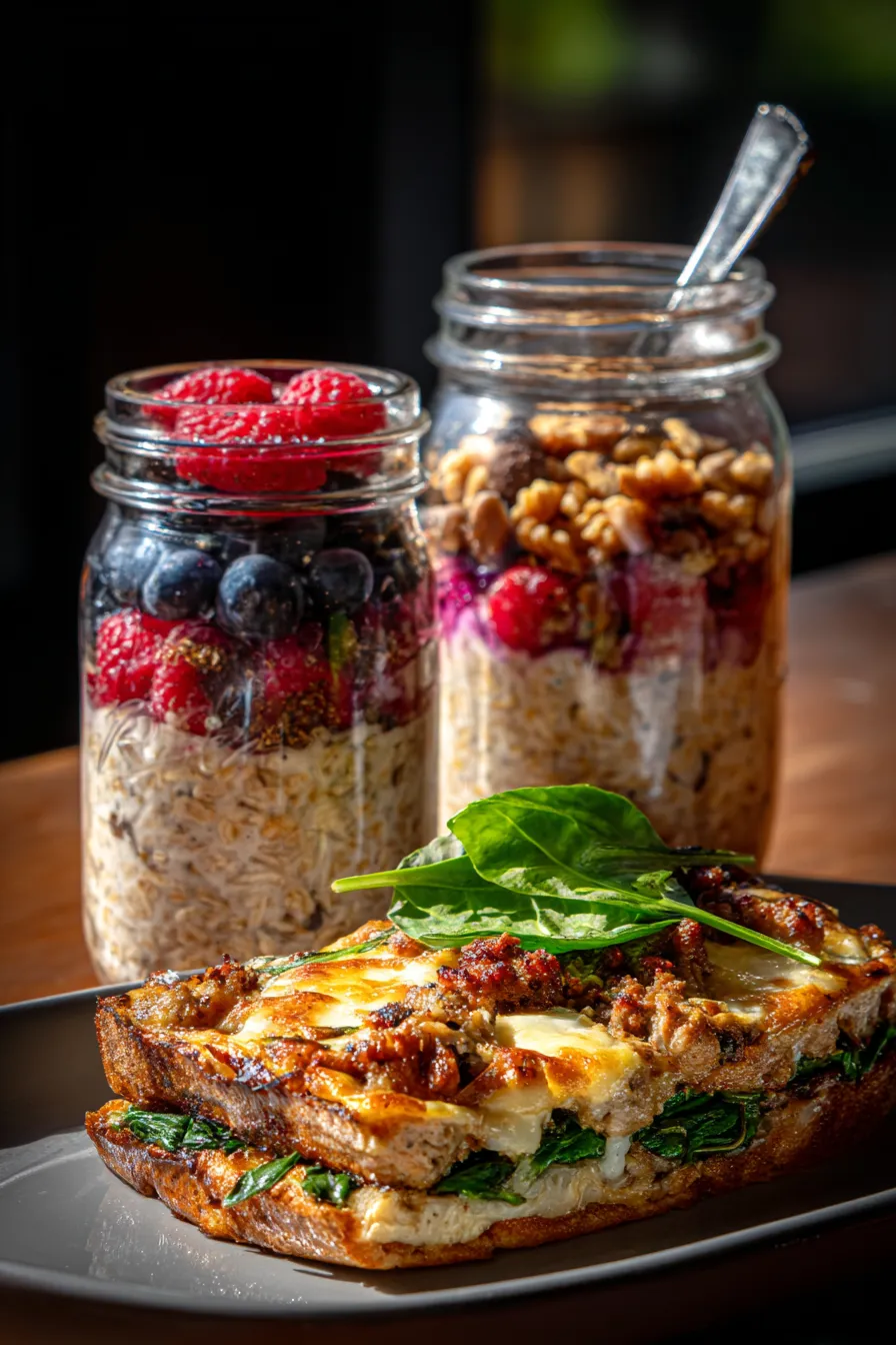 Meal Prep Jars - stacked - fresh ingredients